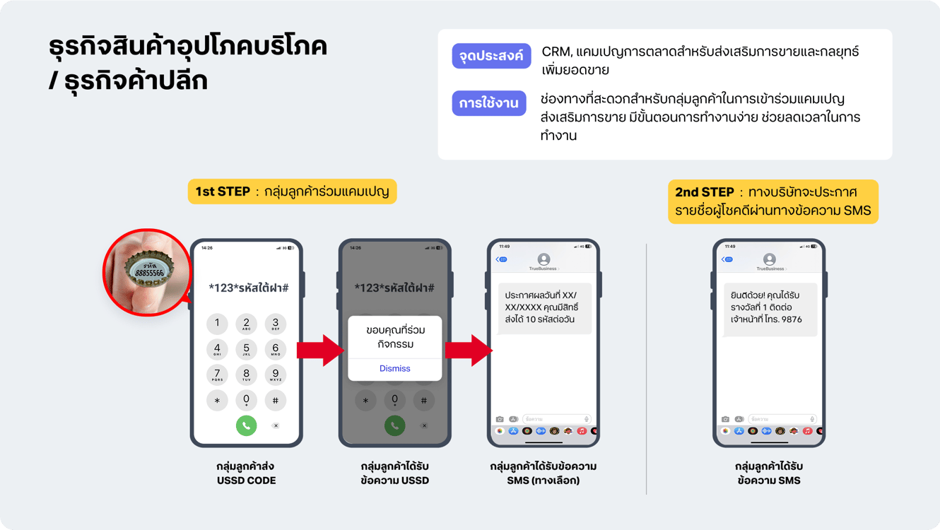ตัวอย่างการใช้งาน USSD ในการส่งข้อความ SMS ถึงลูกค้า