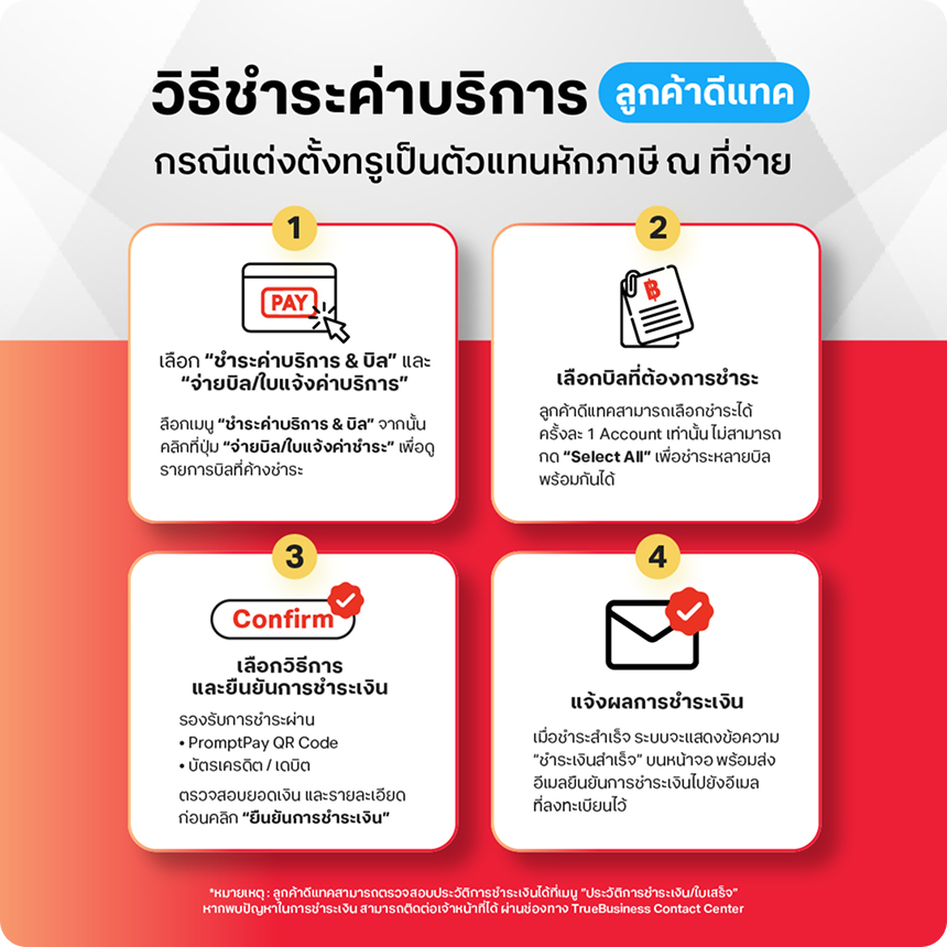 วิธีชำระค่าบริการ ลูกค้าดีแทค