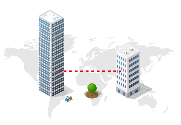 Point-to-Point (VLL - Virtual Leased Line) การเชื่อมต่อจากสาขาหนึ่งไปยังสาขาหนึ่่ง